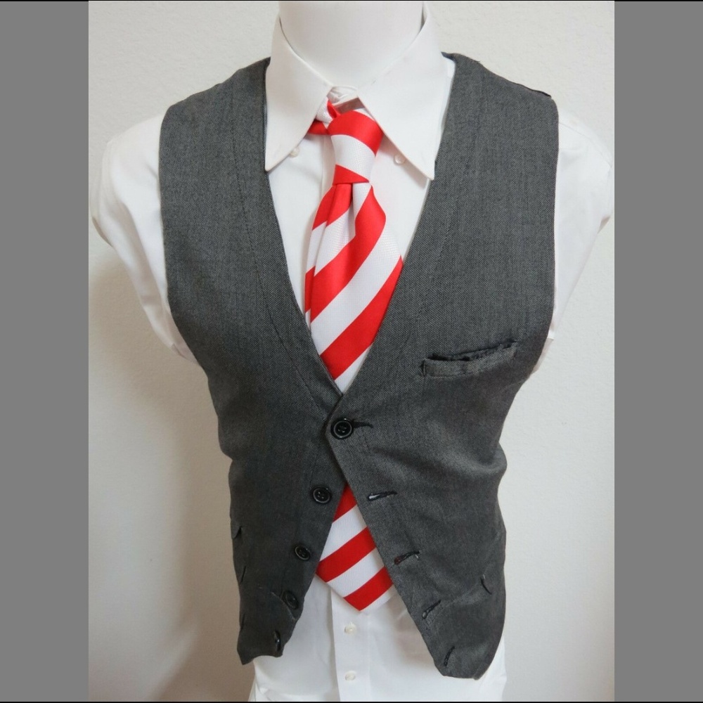 Sz L Gray Sovereign Code Slim Fit Mens #31M Suit Vest
